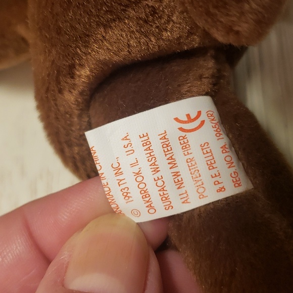 Ty Beanie Baby Chocolate the Moose 1993 NWT Tag Errors Vintage Collectible - Picture 4 of 5